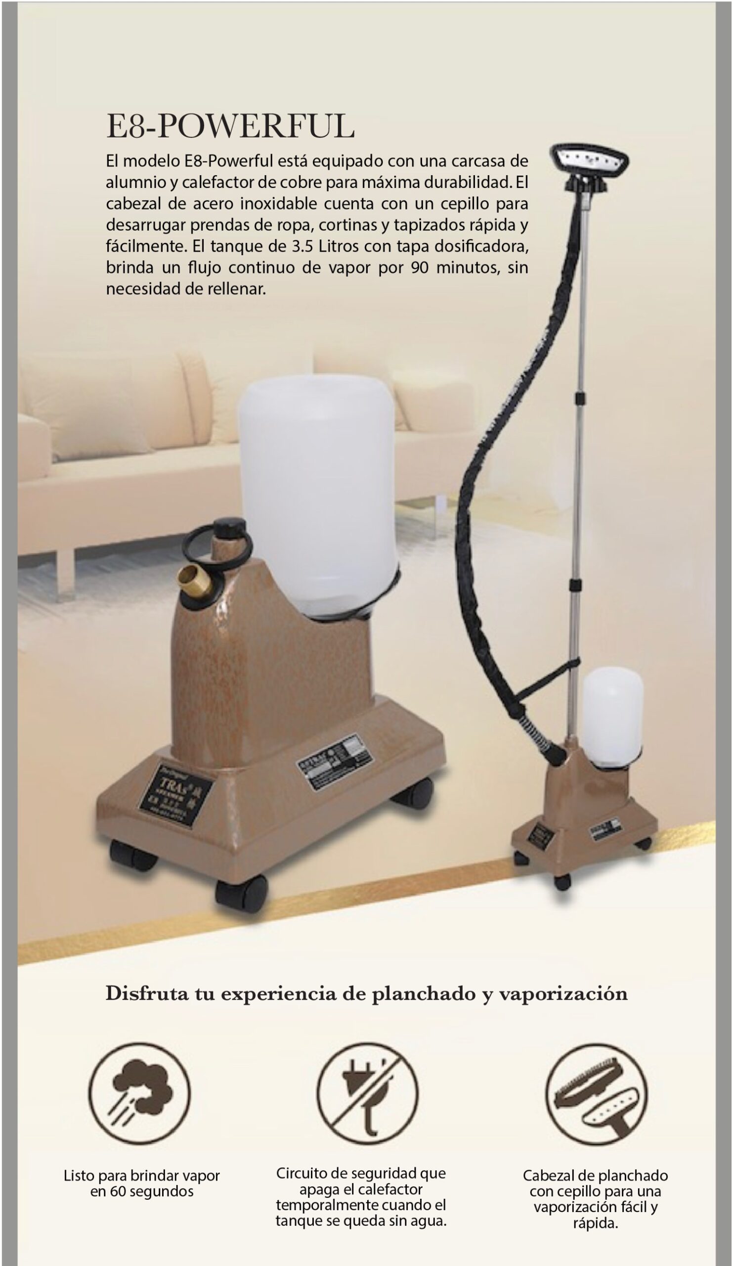 Plancha de vapor para ropa